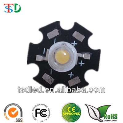 High lumens White 3W led chip with star PCB